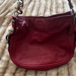 Coach Cherry Red Leather Shoulder Bag